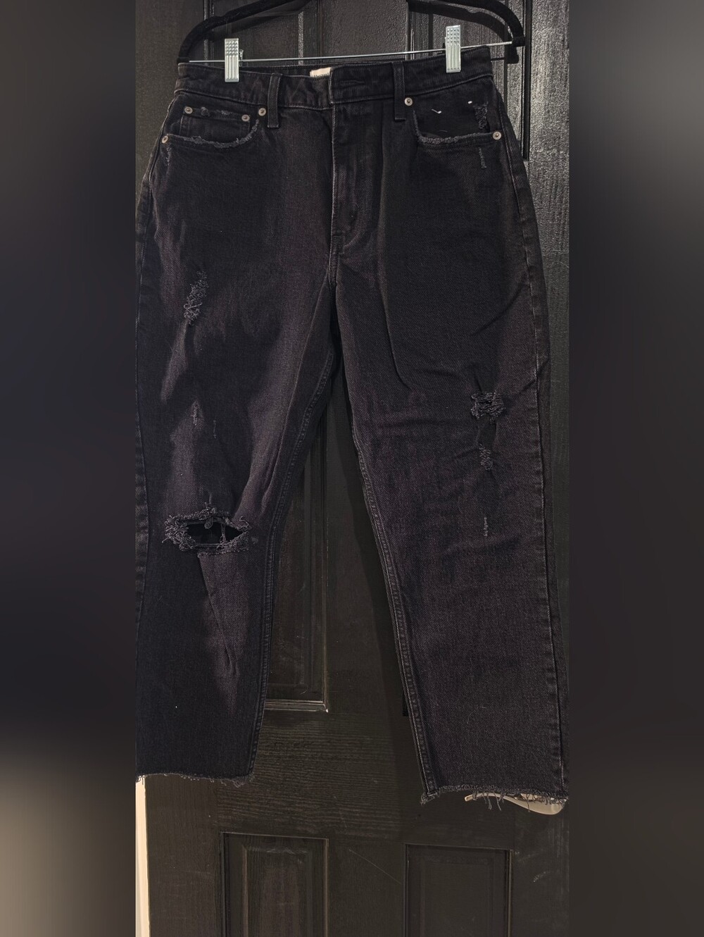Abercrombie & Fitch Black Distressed Women's Jeans